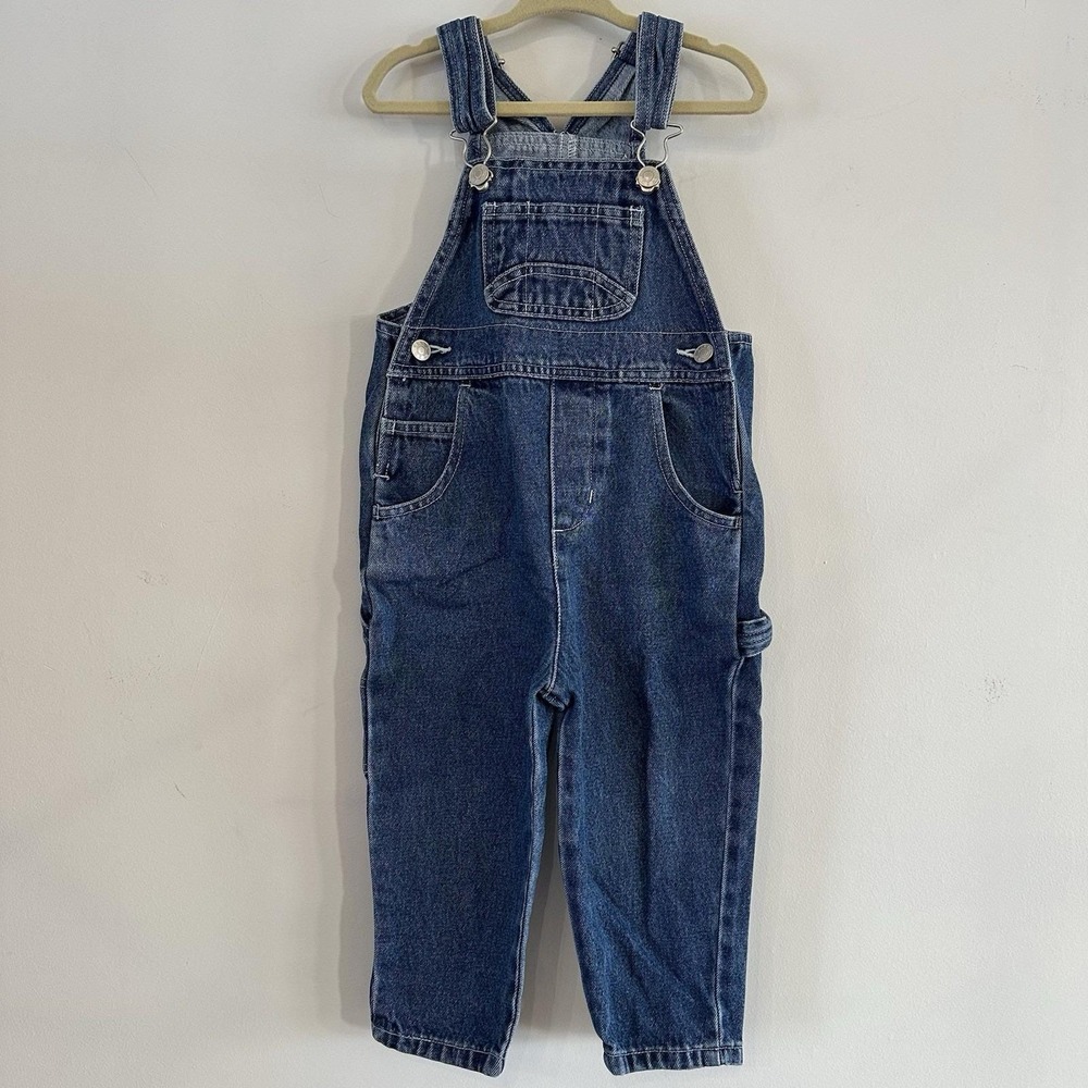 VTG 2T Denim Blue Jean Bib Overalls Field Gear‎ Medium Wash 90's Farm Toddler